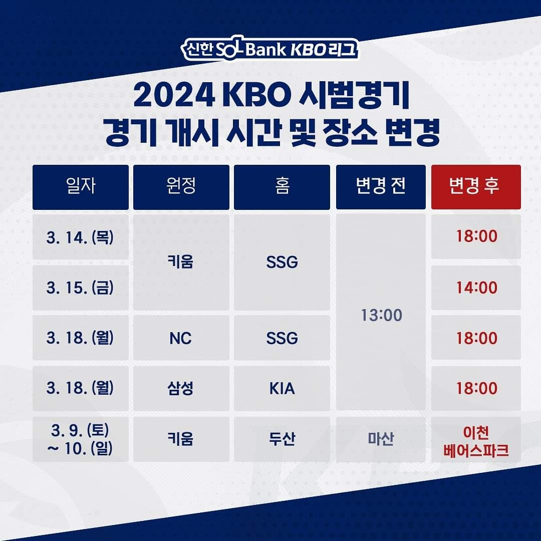 이번주 주말부터 KBO 시범경기 시작!! 자유 울티메이트